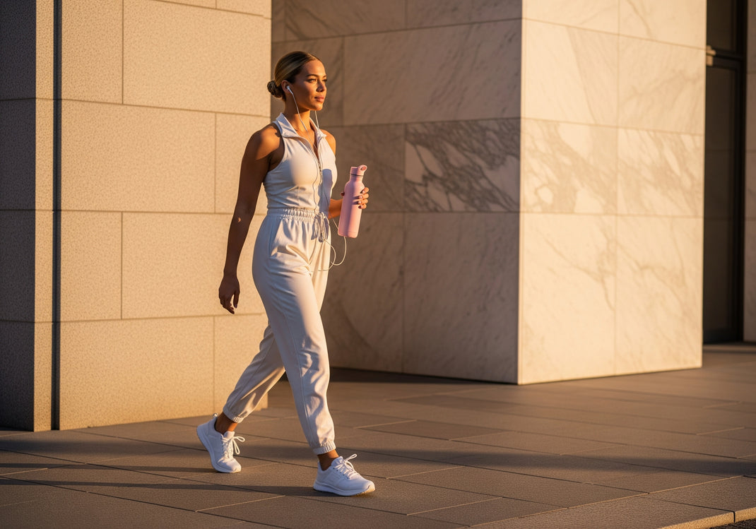 Elegant woman in a white robe applying lipstick in front of a mirror, surrounded by golden light and perfume bottles - capturing beauty, confidence, and self-care for The Pink Pill lifestyle.