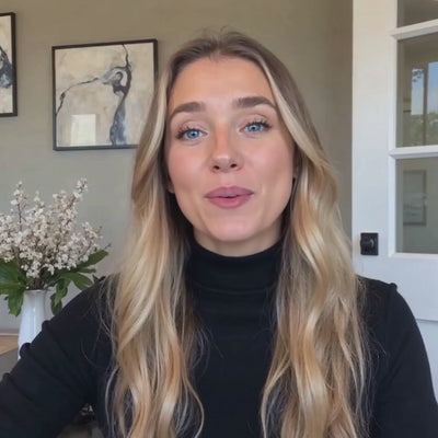 Video testimonial of a woman sharing her experience with The Pink Pill™, highlighting balance, wellness, and confidence through the daily ritual.